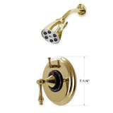 Sigma Thermostatic Shower Trim with Montreal Handle with One Volume Control in Polished Brass PVD