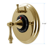 Sigma Thermostatic Shower Trim with Montreal Handle with One Volume Control in Polished Brass PVD