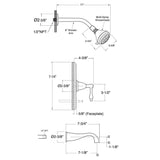 Tempress Valve Pressure Balanced Tub and Shower Set Trim with Montreal Handle (Tempress Diverter Trim)