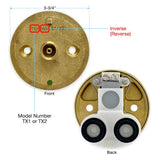 Eurotherm 3/4" Thermostatic Inverse (Reverse) Cartridge with Brass Cover 18.30.161