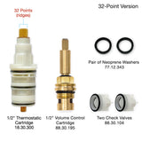 Butler Mill and Brassworks 1/2" Exposed Thermostatic Shower System Maintenance Service Pack 32 Point