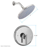 Sigma Pressure Balance Shower Trim with 7" Round Contemporary Showerhead, Palermo Handle, and No Volume Control
