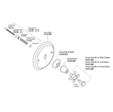 Sigma 350 Series Pressure Balance Valve Trim with Saint Michel Handle and No Volume Control