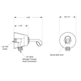 Sigma Swivel Handheld Shower Wall Bracket with Waterway