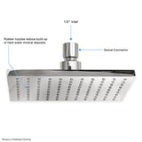 Sigma 7"x6" Rectangular Easy Clean Showerhead with Swivel Connector 18.10.037