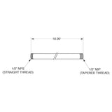 Sigma 18" Straight Ceiling Mount Shower Neck 1/2" NPT 18.10.146