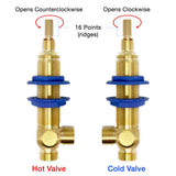 Bundle of Sigma 1/2" Hot and Cold Lavatory Valves 16 Point 18.30.001 and 18.30.002
