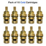 10 Pack of 1⁄2" Quarter Turn Ceramic Cartridge Cold 20 Point 18.30.035