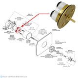 Eurotherm 3/4" Thermostatic Inverse (Reverse) Cartridge with Brass Cover 18.30.161