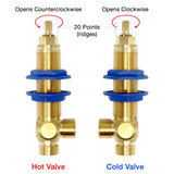 Bundle of Sigma 1/2" Hot and Cold Lavatory Valves 20 Point 78.30.002 and 78.30.001