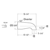 Sigma Encore 1/2" Diverter Tub Spout