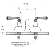 Sigma 4" Centerset Lavatory Faucet with Windham Levers 1.001004