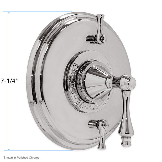 Simple Safe Thermostatic Valve Trim with Montreal Handle with Two Volume Controls