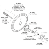 Trim for Sigma 300 Series 1/2" Thermostatic Shower Set with Saint Michel Handle and One Volume Control 1.005596.V1T