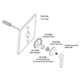 Sigma 1.052996.V2T, Sigma 310 Series Thermostatic Shower Trim with Tribeca Handle and Two Volume Controls 1.052996.V2T