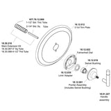 Sigma 3400 Series Thermostatic Shower Trim with Beveled Trim Plate and Polaris II Lever Handle 1.074996.V0T-18.12.012