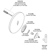 Trim for Sigma 2400 Series 3/4" Thermostatic Shower Set with Deluxe 9" Plate and Polaris II Handle 1.084997DT