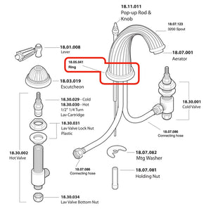 Spout Ring for Sigma 3200 Series Lavatory Faucet 18.05.041