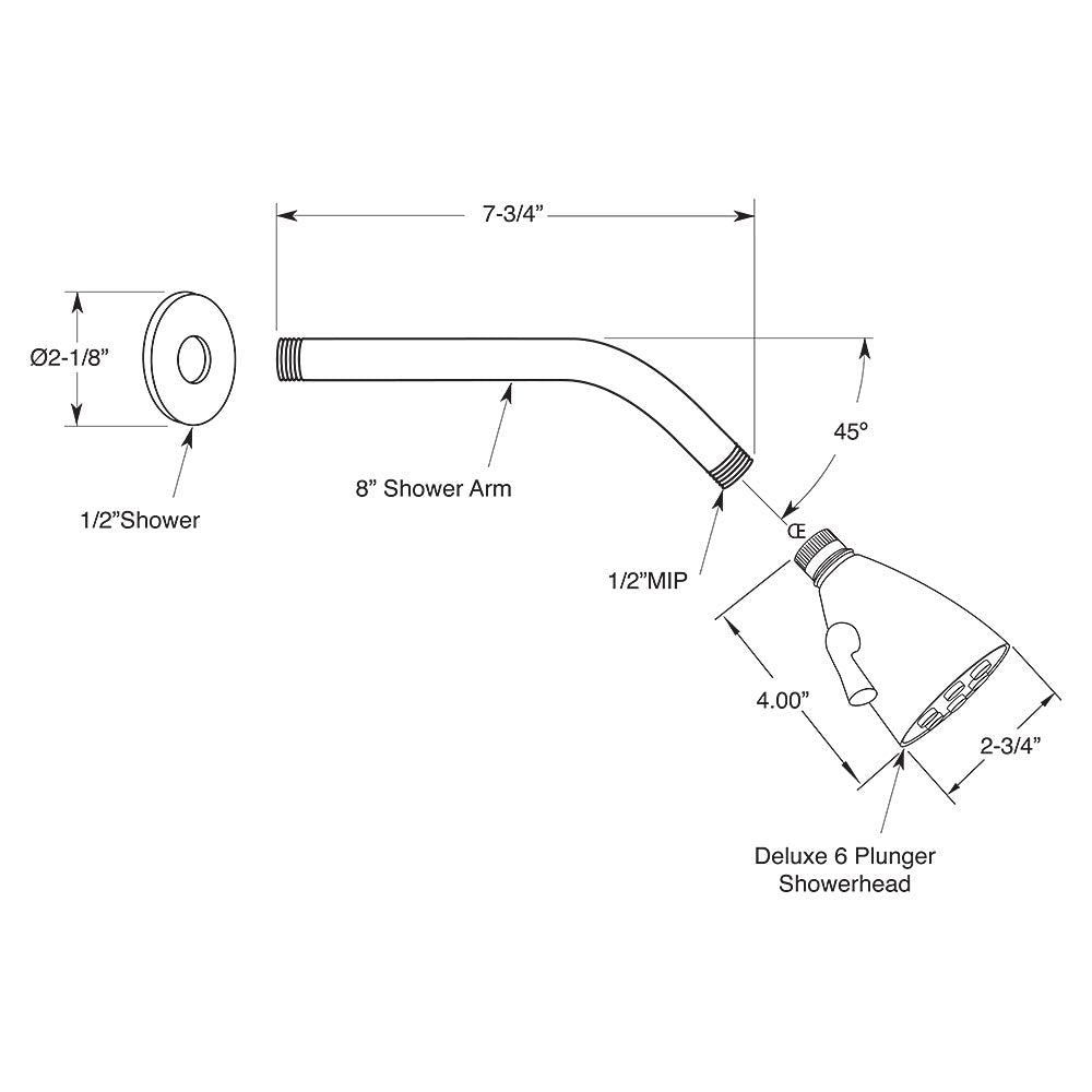 Sigma Pressure Balance Shower and Tub Trim with Montreal Handle 