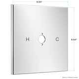 Sigma 18.12.095, Sigma Contemporary 6-3/4" Square Pressure Balance Shower Trim Plate with No Diverter Hole 18.12.095