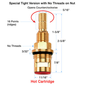 1/2" Quarter Turn Cold Cartridge 16 Point 18.30.030T, Sigma, Sigma Cartridge, Sigma 1/2" cartridge