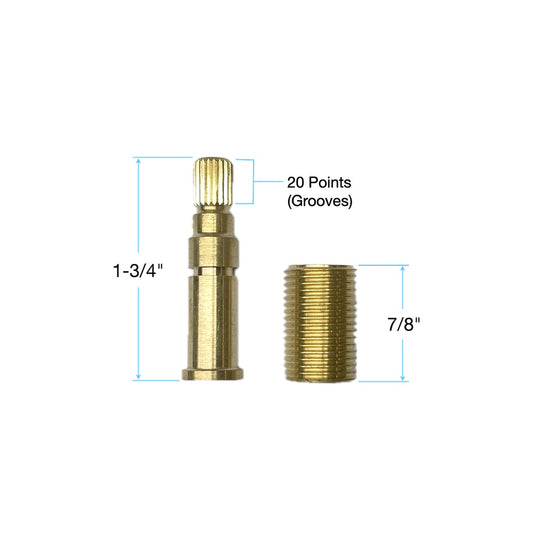 Sigma Brass Stem and All-thread 20 Point 18.30.119