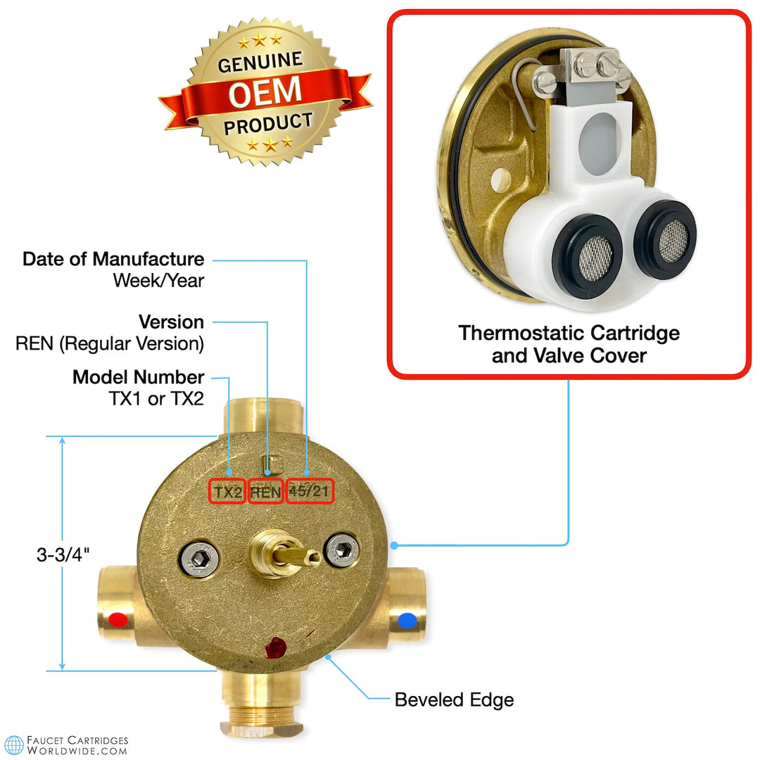 Herbeau 3/4" Thermostatic Cartridge for Conceiled Shower System