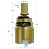 Replacement Brass Cartridge for Waterworks Henry HNKM70 One Hole Gooseneck Integrated Pull Spray Kitchen Faucet with Lever Handle 40-55480-82339