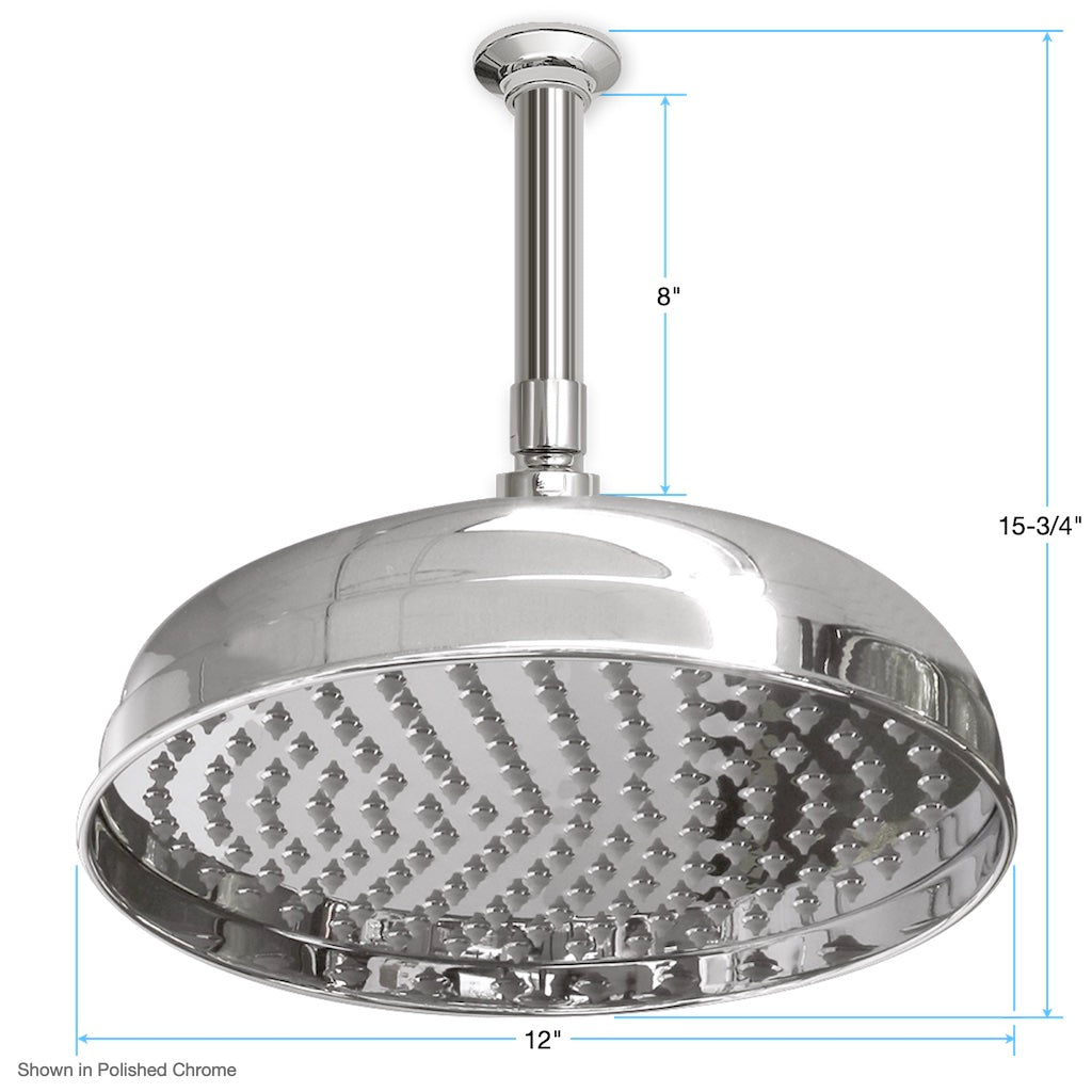 Sigma 12" Deluxe Rainhead 8" Ceiling Mount Showerhead Set 78.10.530