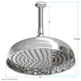 12" Deluxe Rainhead 8" Ceiling Mount Showerhead Set