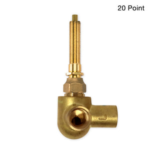 Sigma 1/2" In-Wall Hot Corner Valve 20 Point 78.30.022