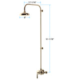 Waterworks Easton Classic Exposed Thermostatic Shower System with 8" Rainhead Showerhead and Metal Lever Handle
