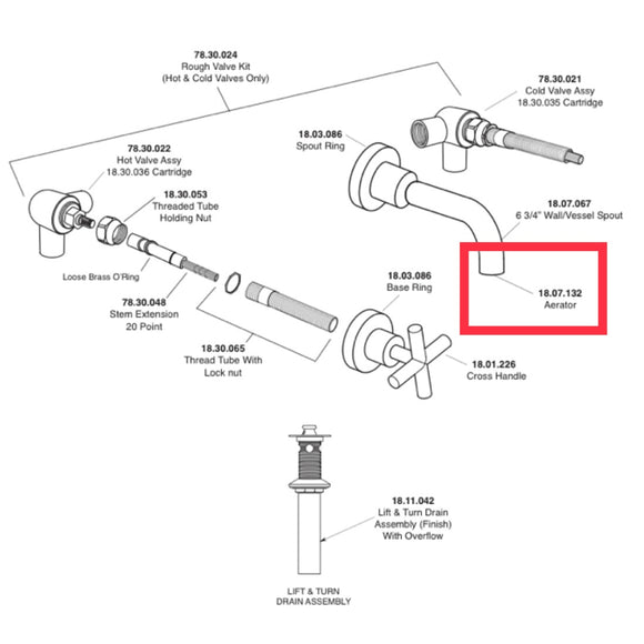 Sigma Wall Mount Faucet Aerator