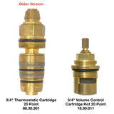 Bundle of Butler Mill and Brassworks 3/4" Thermostatic Cartridge 88.30.301 and 3/4" Volume Control Cartridge 18.30.011