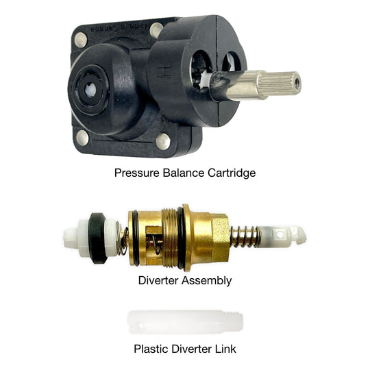 Tempress Pressure Balance Cartridge, Diverter Assembly, and Plastic Diverter Link