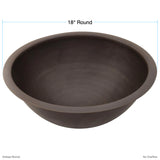 18" Round Rustic Hammered Bathroom Sink in Antique Bronze
