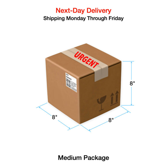 Next-Day Delivery: Shipping Monday Through Friday in Continental United States (Medium Package up to 8