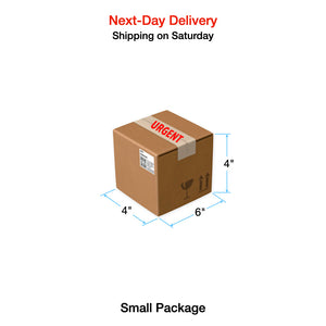 Next-Day Delivery: Shipping on Saturday in Continental United States (Small Package up to 6"x4"x4")