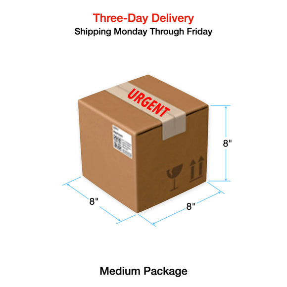 Three-Day Delivery: Shipping Monday Through Friday in Continental United States (Medium Package up to 8