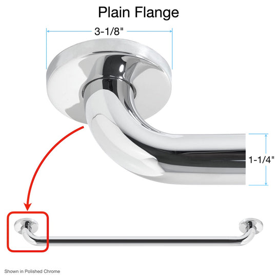 Sigma 18.18.400, 18.18.401, and 18.18.402, Sigma Shower Grab Bar with Plain Flange