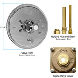 Trim for Shower Valve with Diverter with Saint Michel Handle for Non-Sigma Tempress II Valve