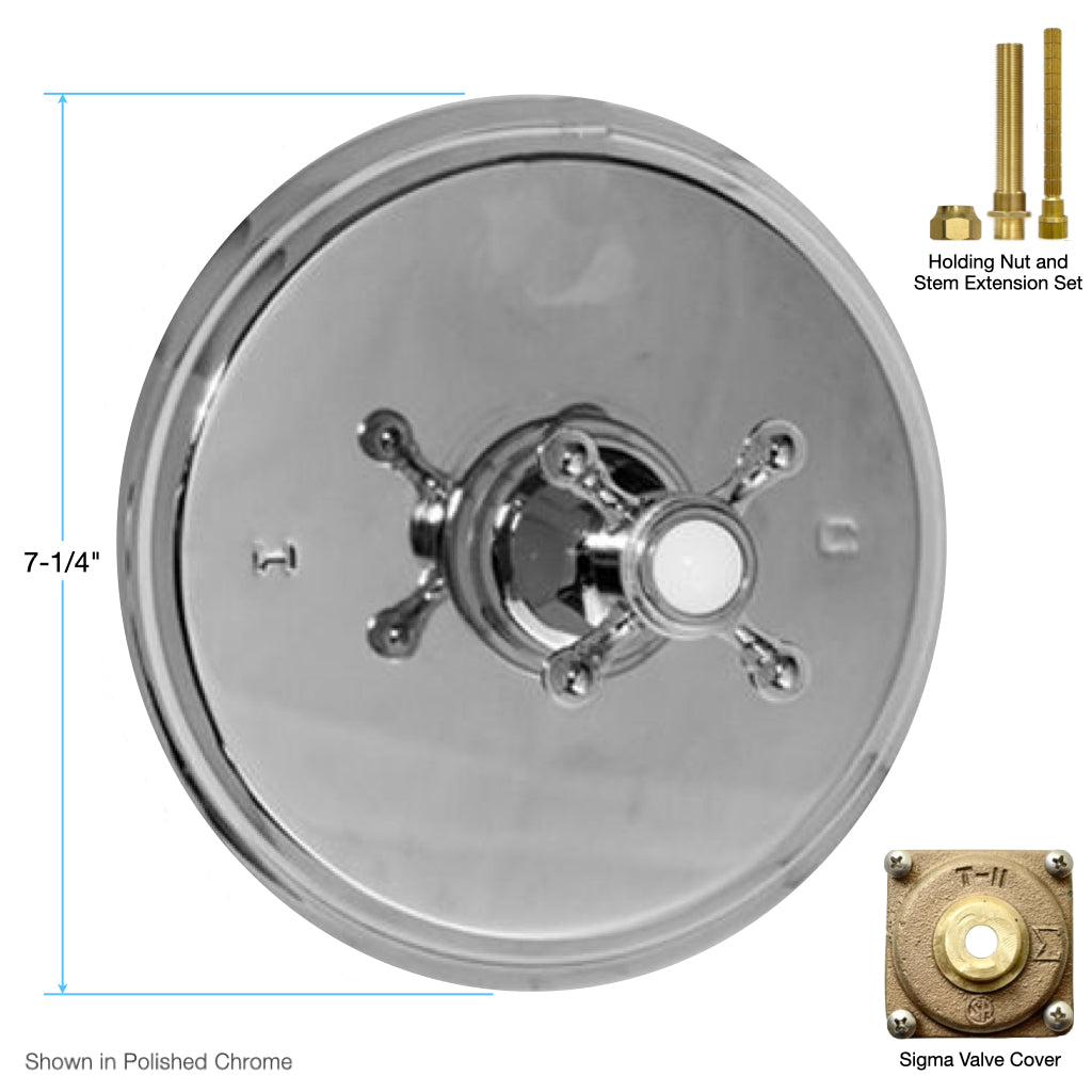 Trim for Shower Valve Without Diverter with Saint Michel Handle for No ...
