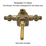 Tempress Valve Pressure Balanced Tub and Shower Set Trim with Montreal Handle (Tempress Diverter Trim)