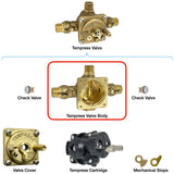 Tempress Pressure Balancing Valve Without Diverter Body