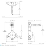 Waterworks ViaWorks 3/4" Thermostatic Valve with Integrated Volume Control with 5-3/4" Spread 26-82605-41055