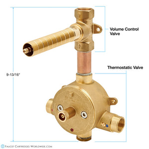 Waterworks 26-82605-41055, Waterworks ViaWorks 3/4" Thermostatic Valve with Integrated Volume Control with 5-3/4" Spread 26-82605-41055