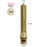 Waterworks 3/4" Counterclockwise On Cartridge with Long Stem 20 Point GUU006