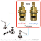 Hot and Cold Cartridges for Waterworks Easton Classic Lavatory Faucet with White Porcelain Lever Handles EALS03-12NWH