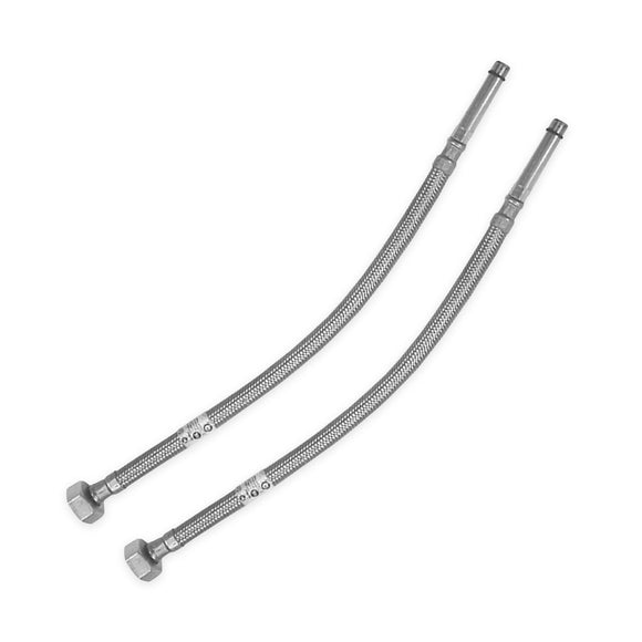 Pair of Flexible Stainless Steel Faucet Connecting Hoses 3/8