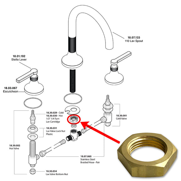 Sigma Brass Faucet Nipple Holding Nut 18.07.044